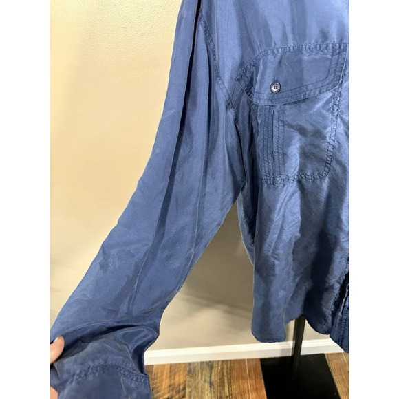 Bundle of 2 - 2 Button Down Shirts, 100% Cotton 100% Silk Size Large - Picture 10 of 15